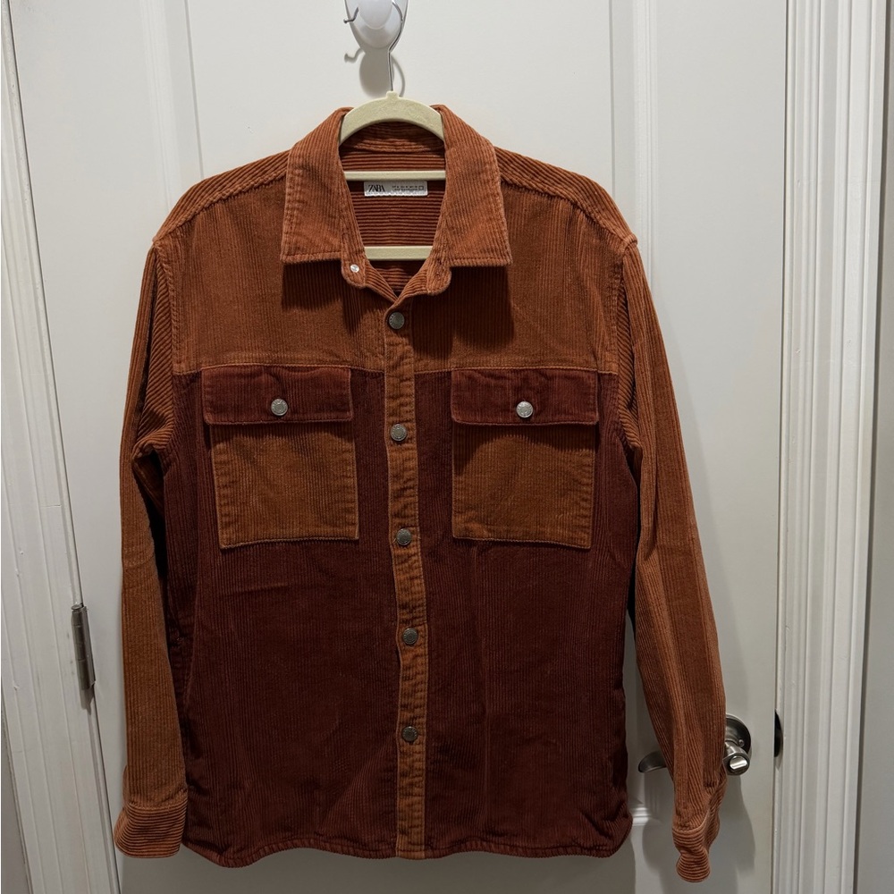 Zara  Corduroy Jacket Brown button front